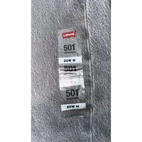 LEVI Denim Jeans 501 Original High Rise Straight Leg Button Fly Gray 24 W M NWT - Picture 5 of 6